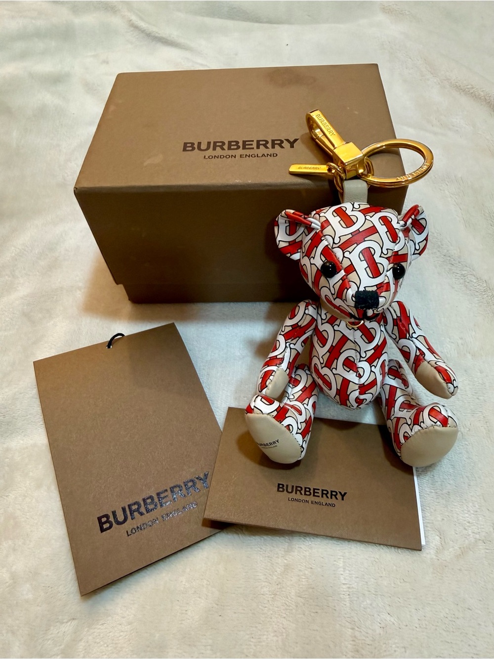 Burberry Logo Thomas Bear Bag/ Key Charm Collectable- Authentic!